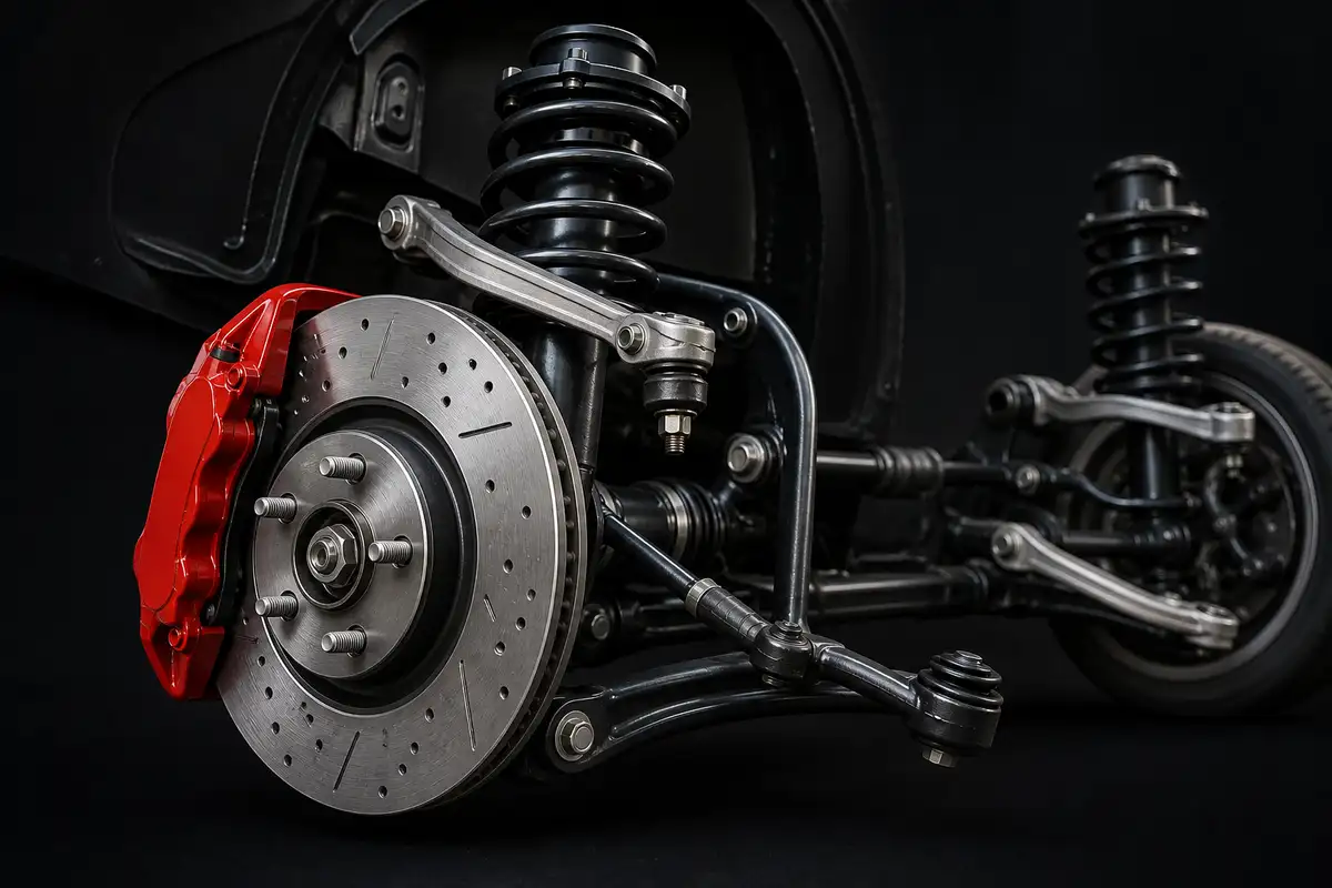 Brake and suspension components serviced at Aurora Motors in Dandenong South